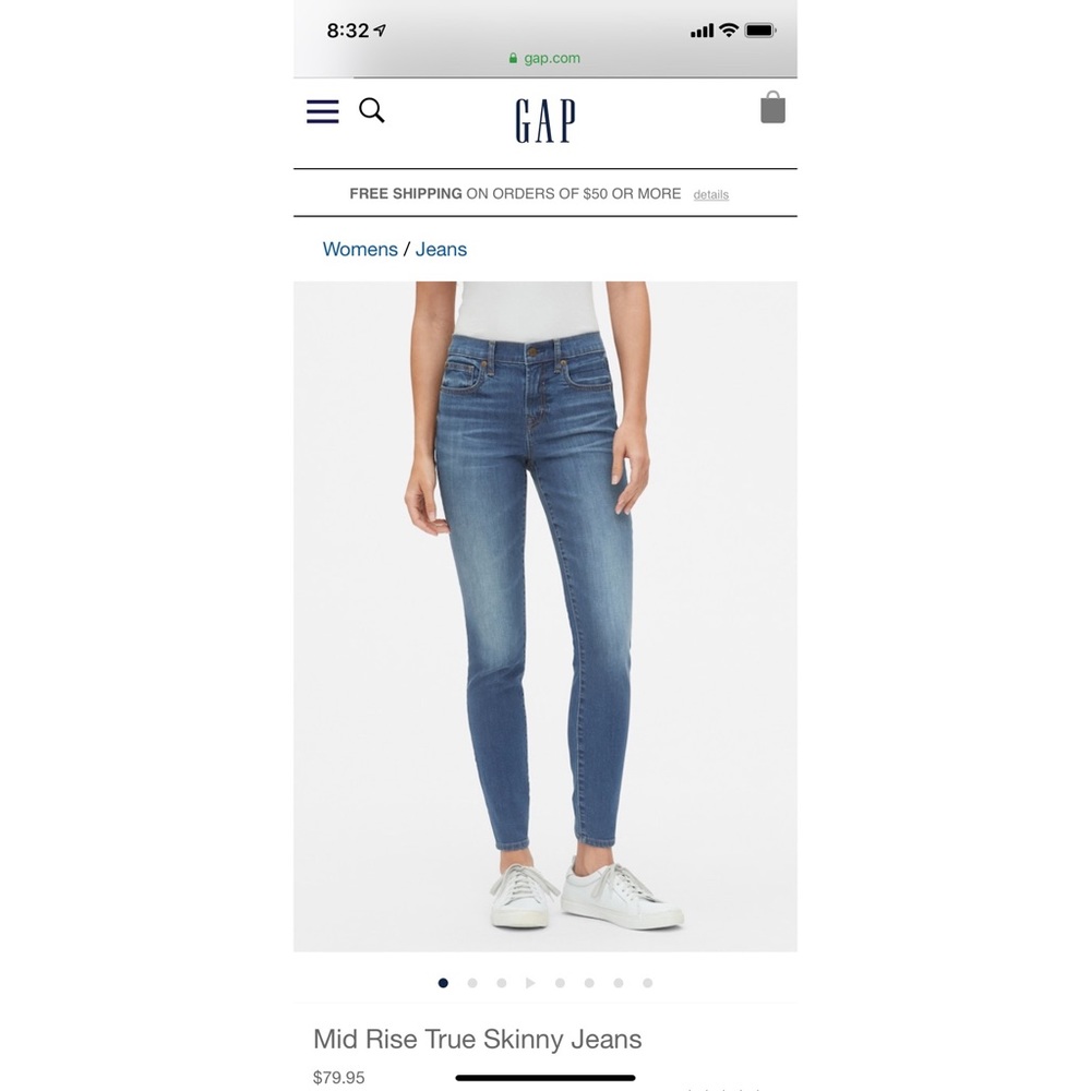 Gap Mid Rise True Skinny Jeans